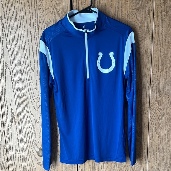Fanatics Blue and White Indianapolis Colts Long Sleeve Qtr Zip Pullover Size M - Picture 1 of 12